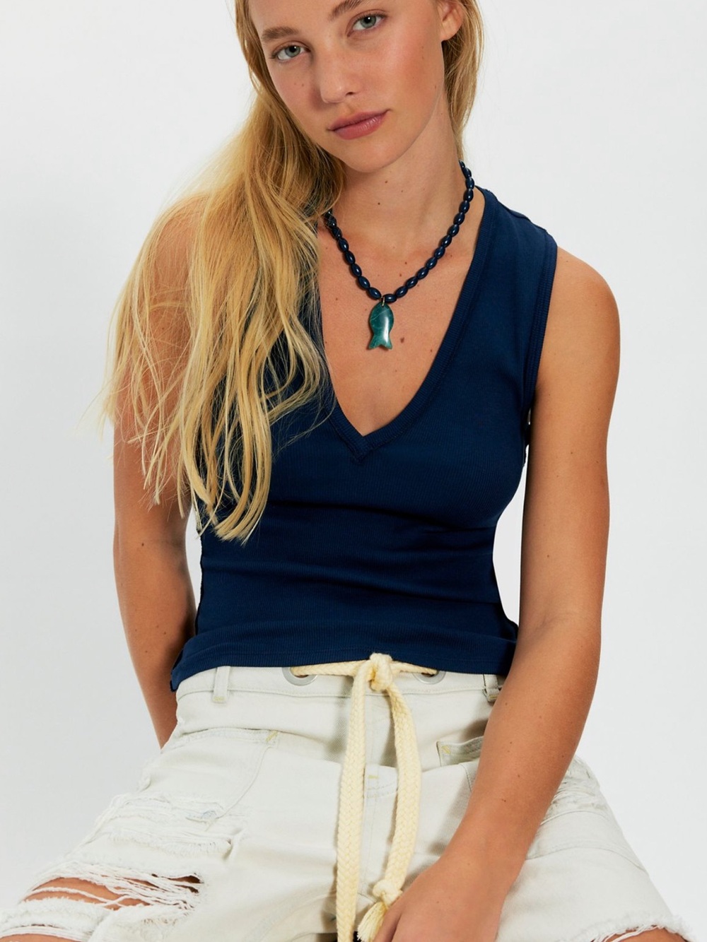 NWOT Free People Neria V-Neck Tank Top